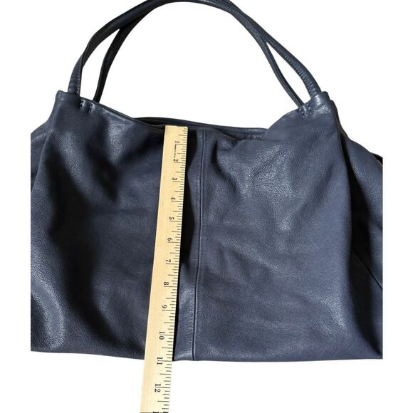 HOBO Prima Soft Leather Tote Shoulder Bag Purse Navy Blue - Picture 7 of 16